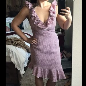 Gingham WAYF Asymmetrical Backless Dress